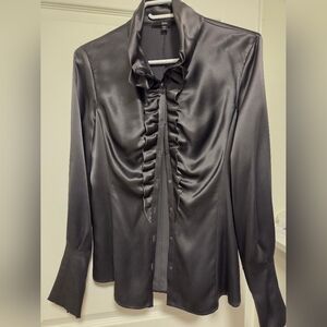 Hugo Boss Elegant 100% Silk Ruffled Blouse